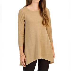 NWT “JM Collection” Relaxed fit pullover scoop neck Top, 3/4” length sleeve